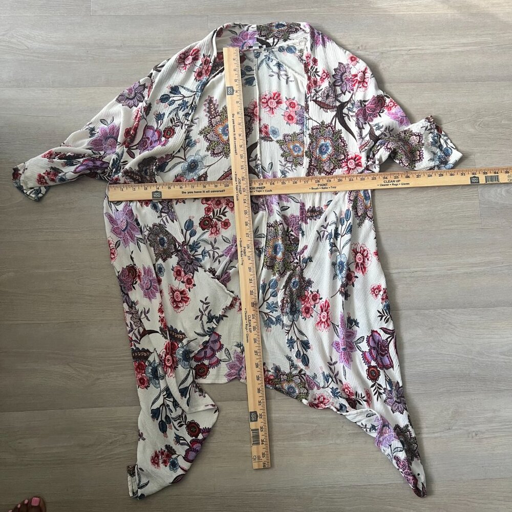 Patrons of Peace Open Front Floral Duster Kimono Sz S Boho Cottage Core Hippie - Picture 3 of 6